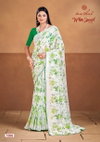 White Special By Kashvi Dull Moss Printed Sarees Wholesale Shop In Surat